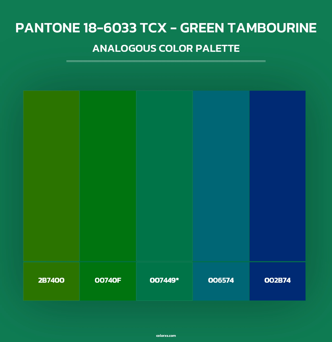 PANTONE 18-6033 TCX - Green Tambourine - Analogous Color Palette
