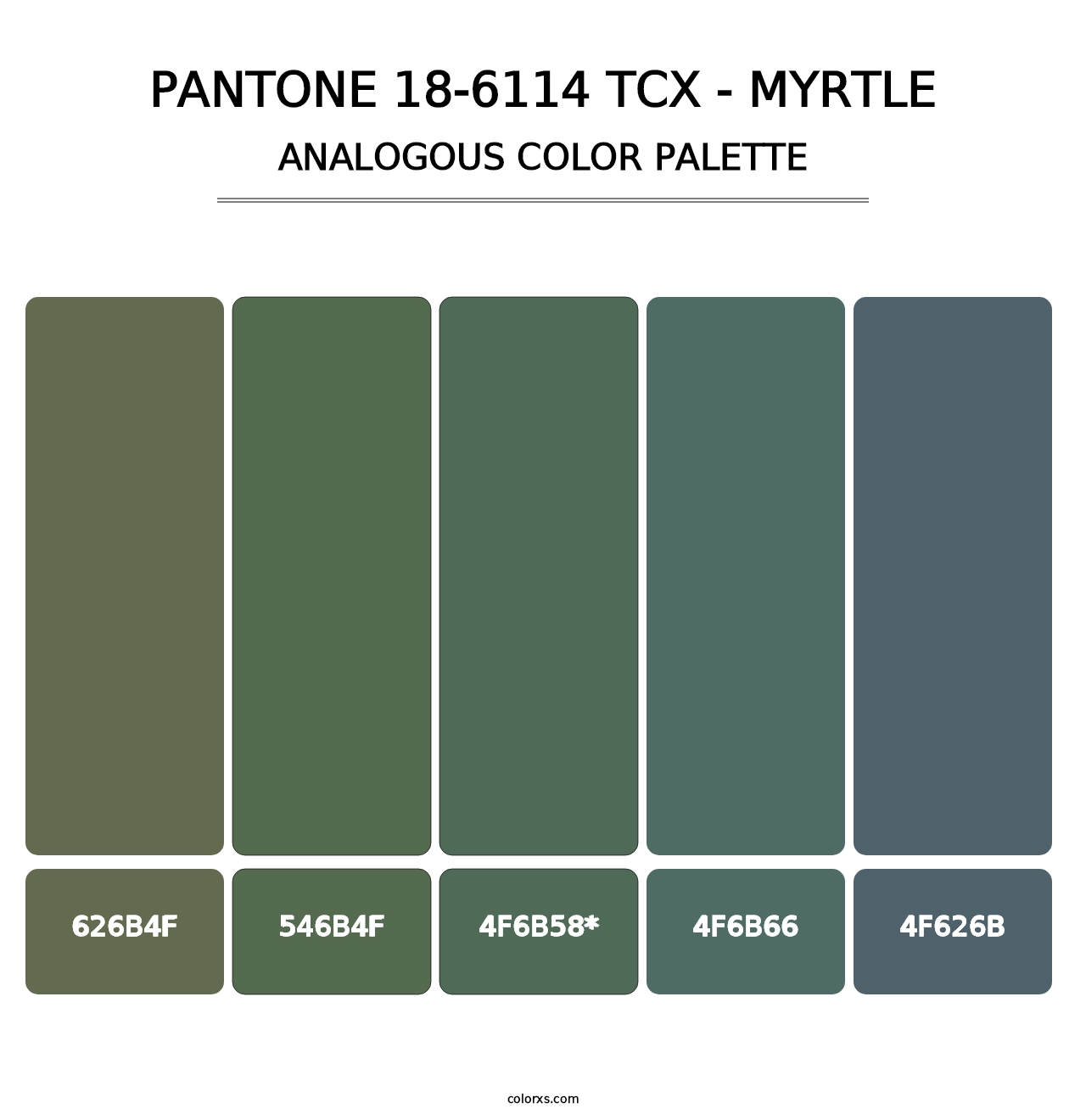 PANTONE 18-6114 TCX - Myrtle - Analogous Color Palette