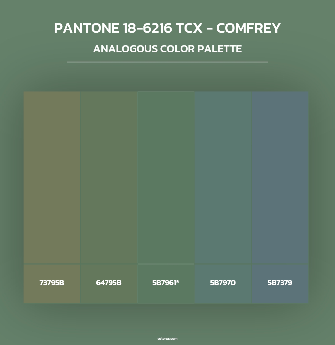 PANTONE 18-6216 TCX - Comfrey - Analogous Color Palette
