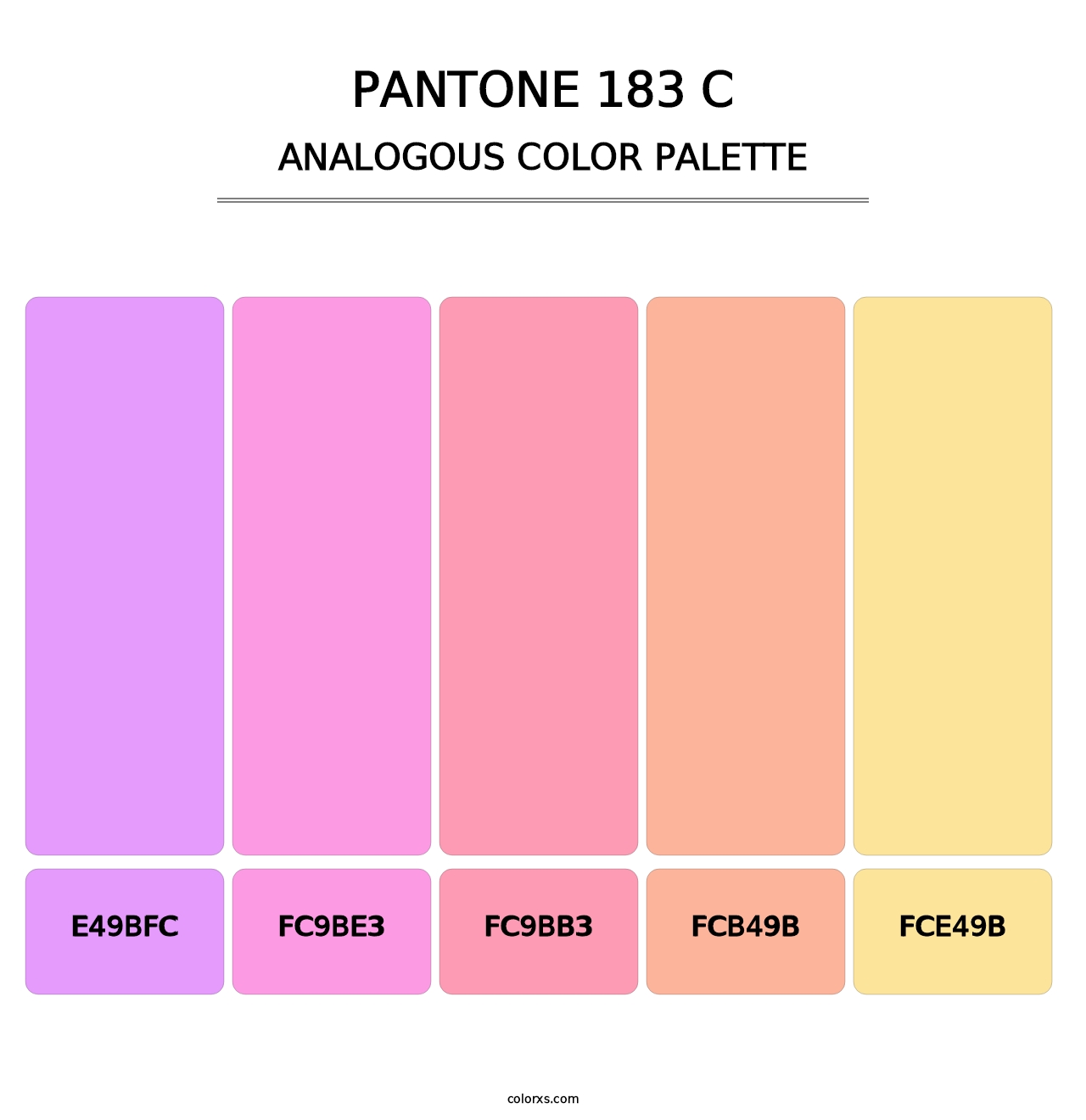 PANTONE 183 C - Analogous Color Palette