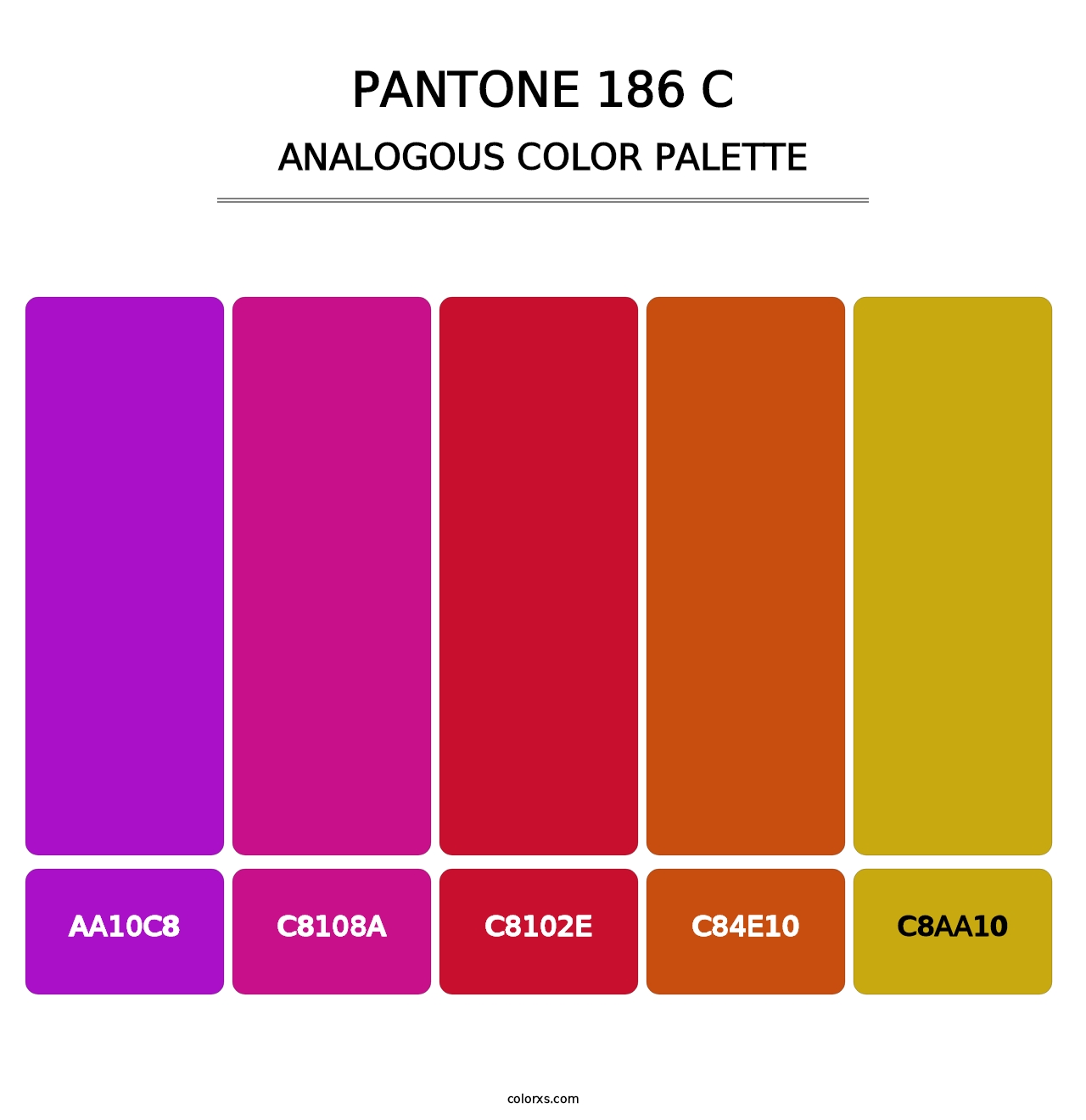 PANTONE 186 C - Analogous Color Palette