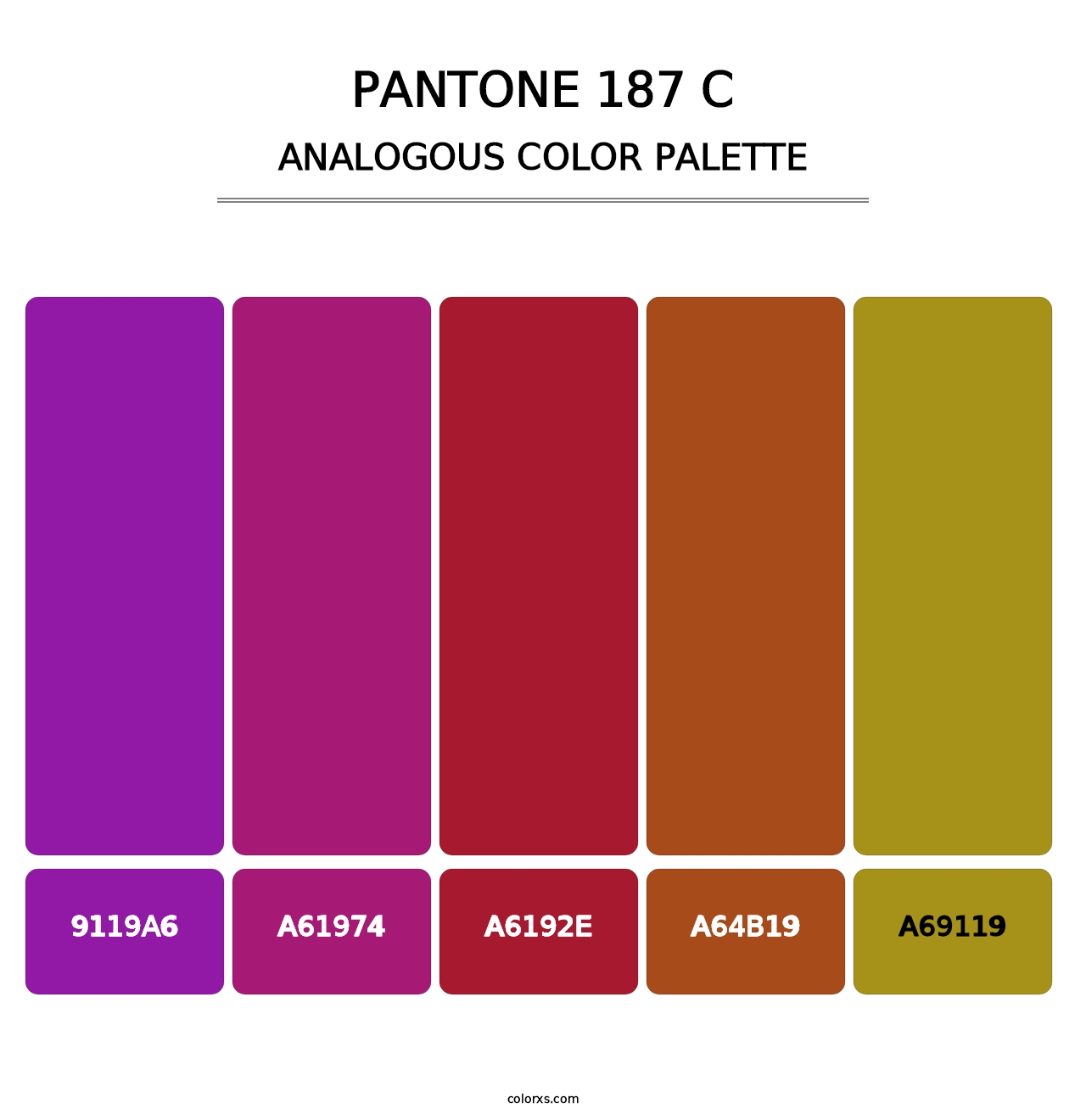 PANTONE 187 C - Analogous Color Palette