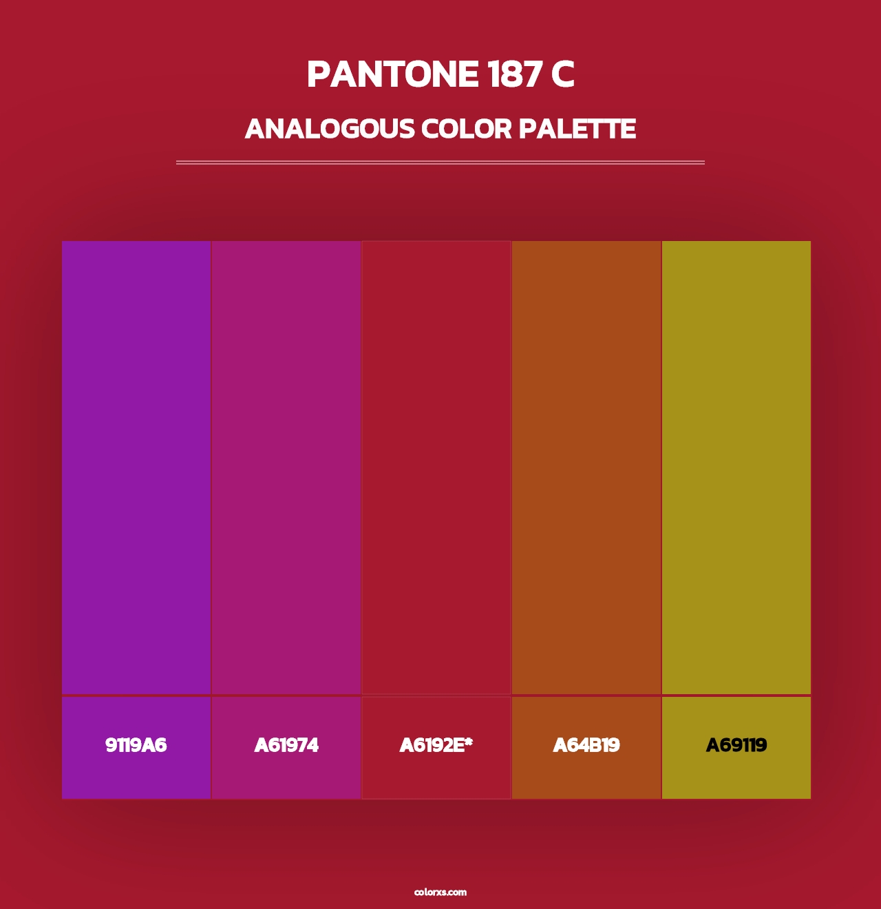 PANTONE 187 C - Analogous Color Palette