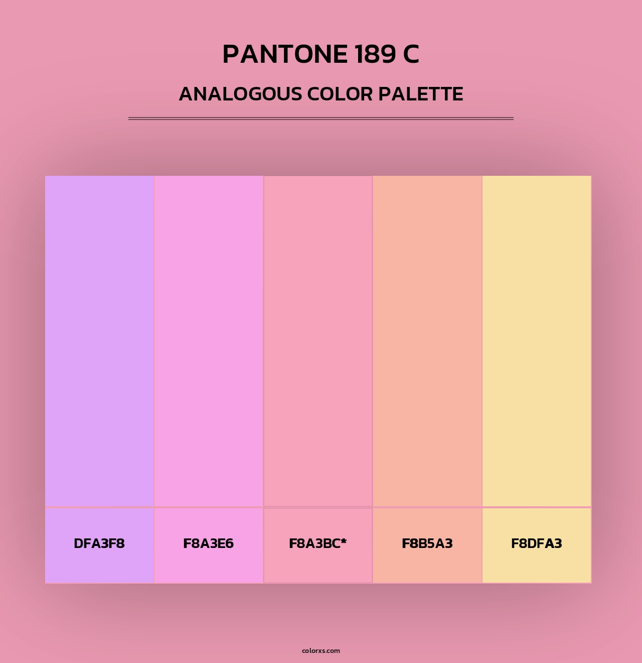 PANTONE 189 C - Analogous Color Palette