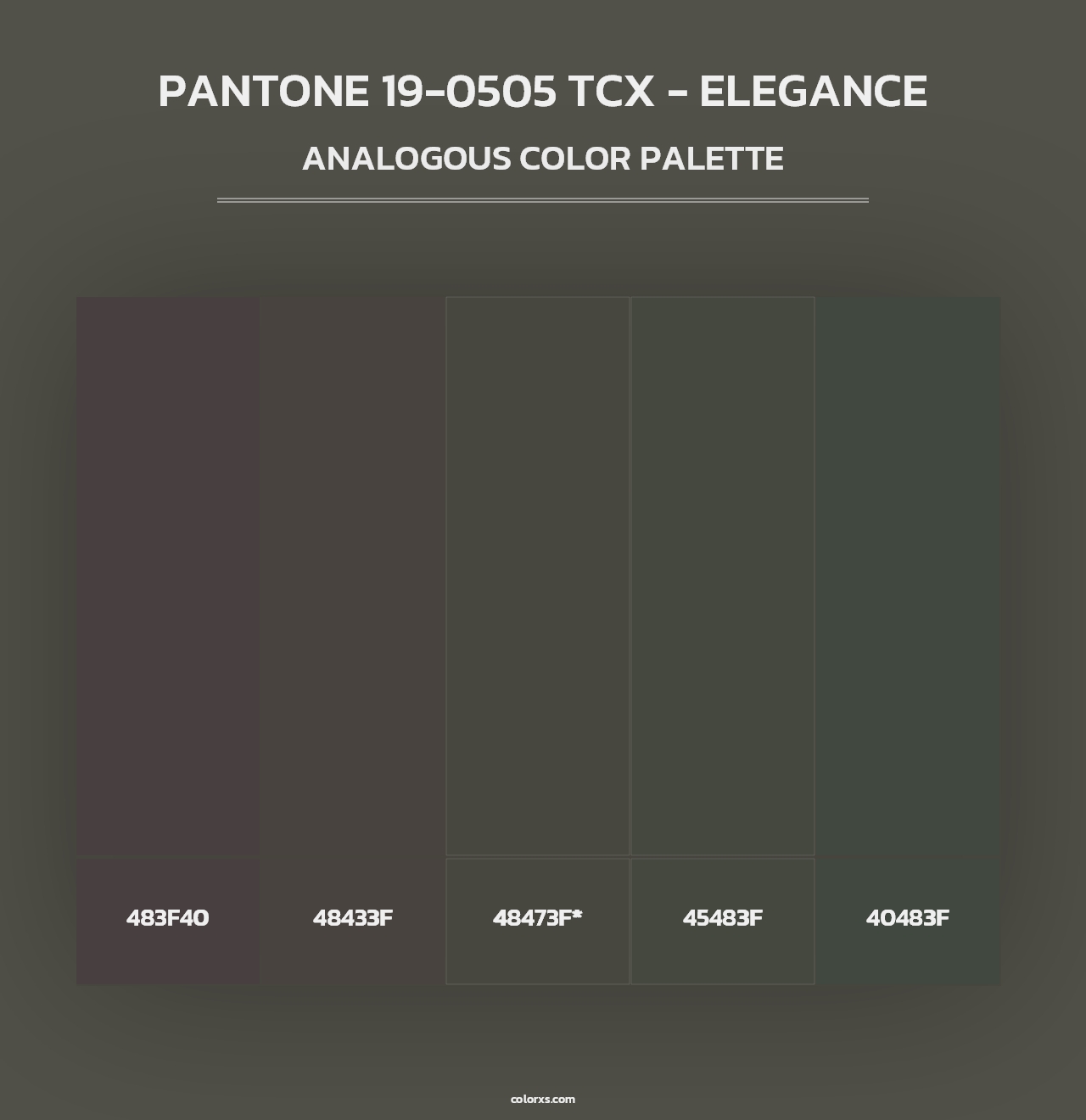 PANTONE 19-0505 TCX - Elegance - Analogous Color Palette