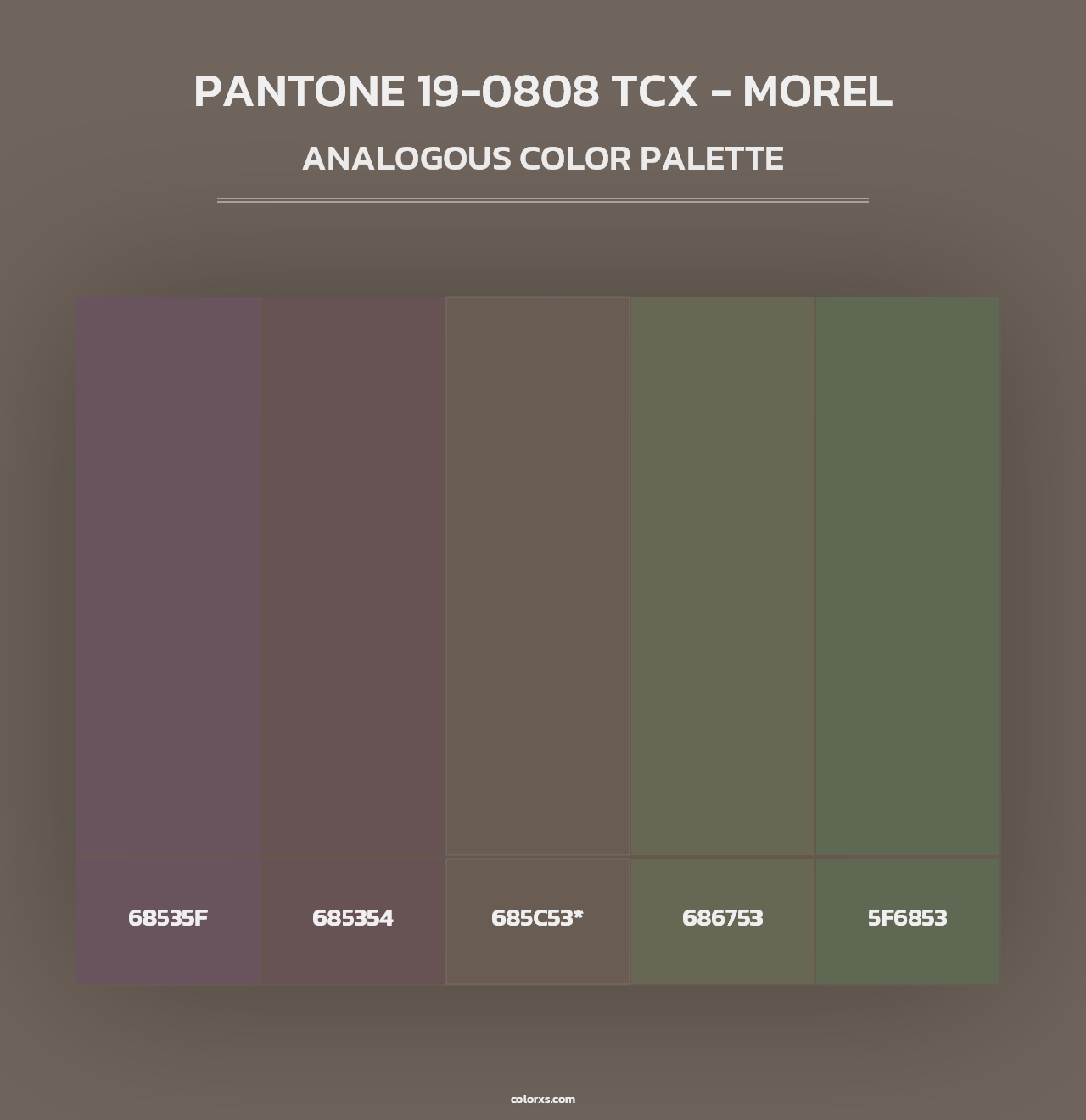 PANTONE 19-0808 TCX - Morel - Analogous Color Palette