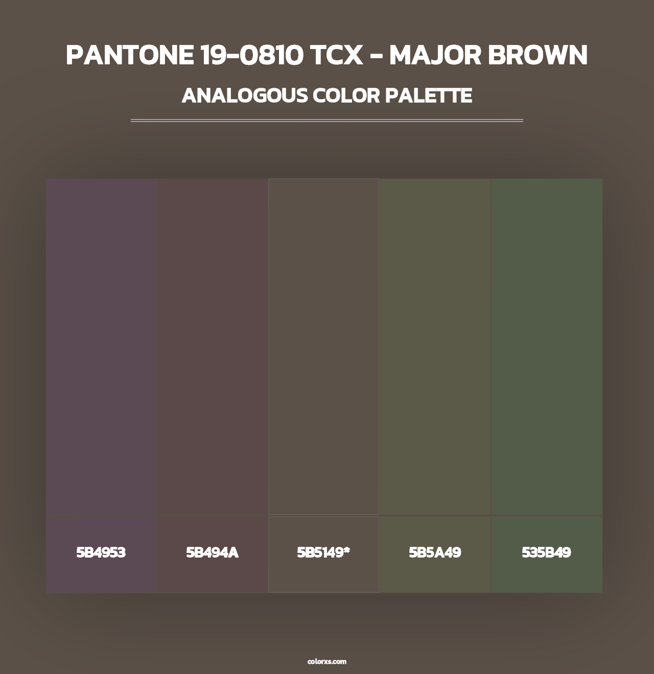 PANTONE 19-0810 TCX - Major Brown - Analogous Color Palette