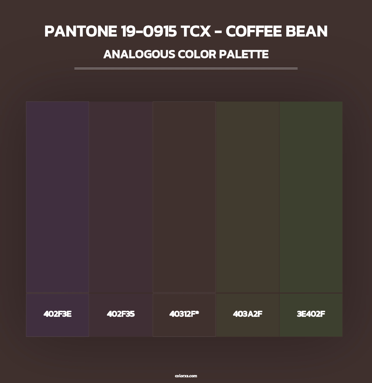 PANTONE 19-0915 TCX - Coffee Bean - Analogous Color Palette