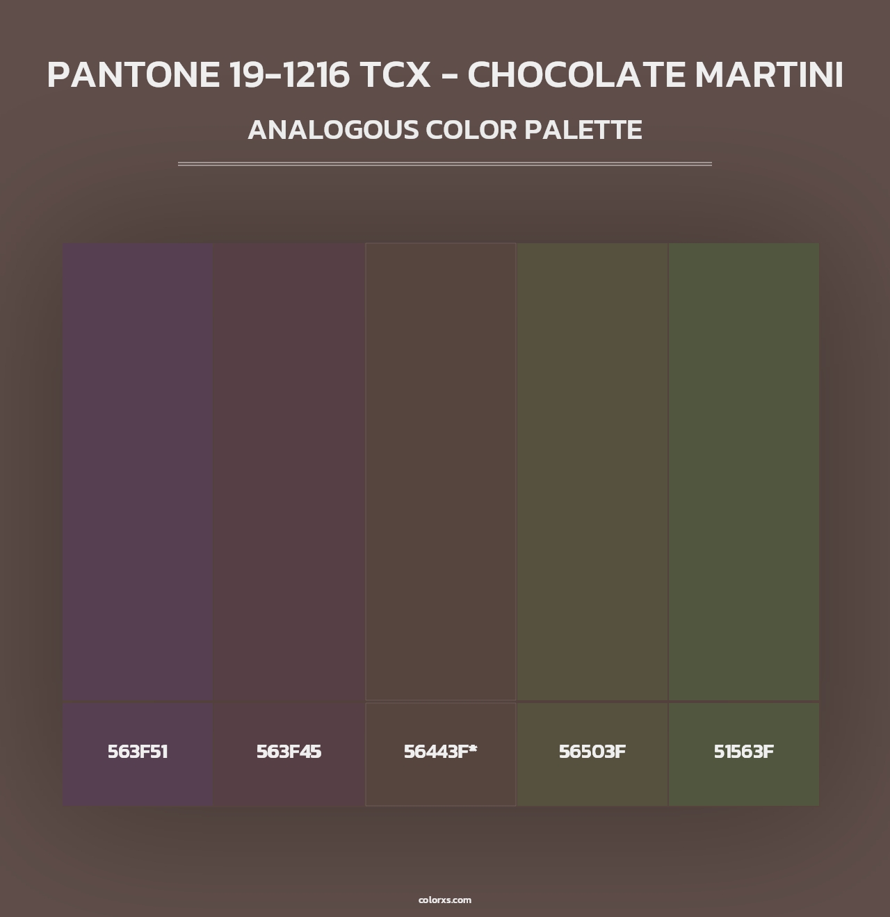 PANTONE 19-1216 TCX - Chocolate Martini - Analogous Color Palette