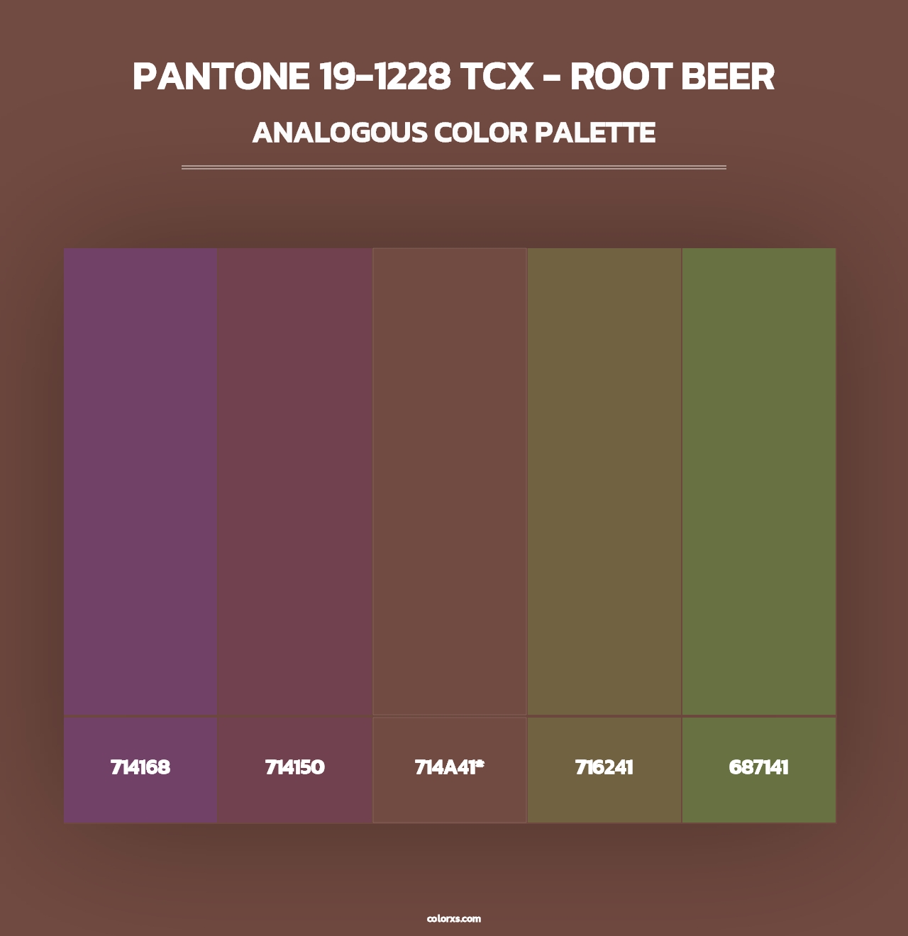PANTONE 19-1228 TCX - Root Beer - Analogous Color Palette
