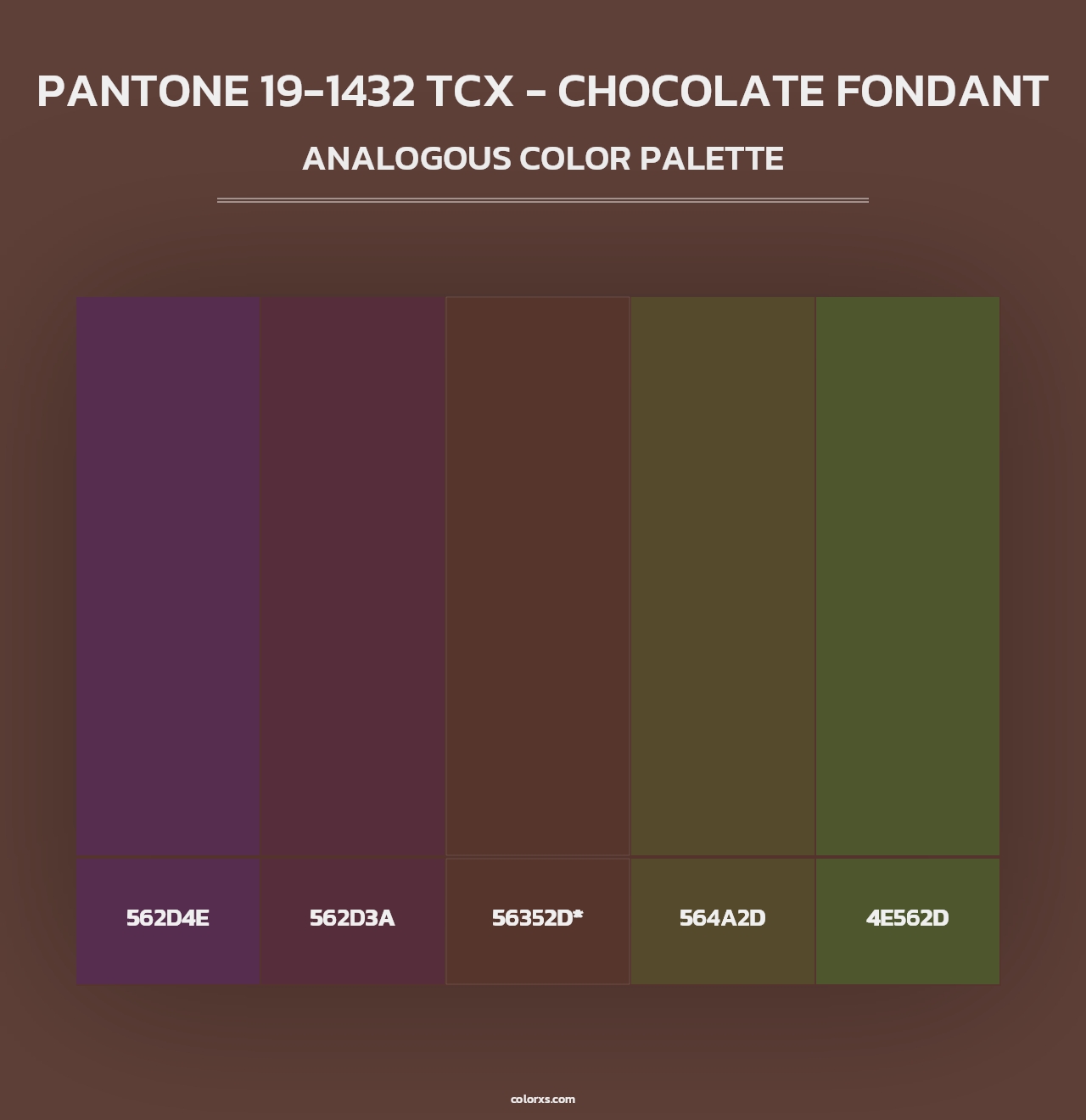 PANTONE 19-1432 TCX - Chocolate Fondant - Analogous Color Palette