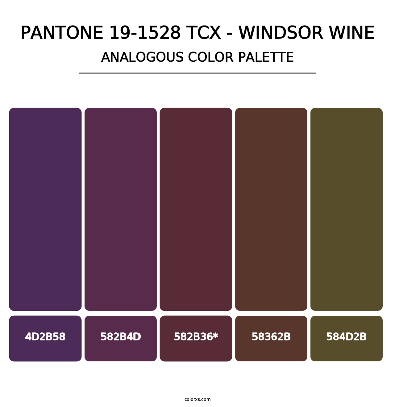 PANTONE 19-1528 TCX - Windsor Wine - Analogous Color Palette