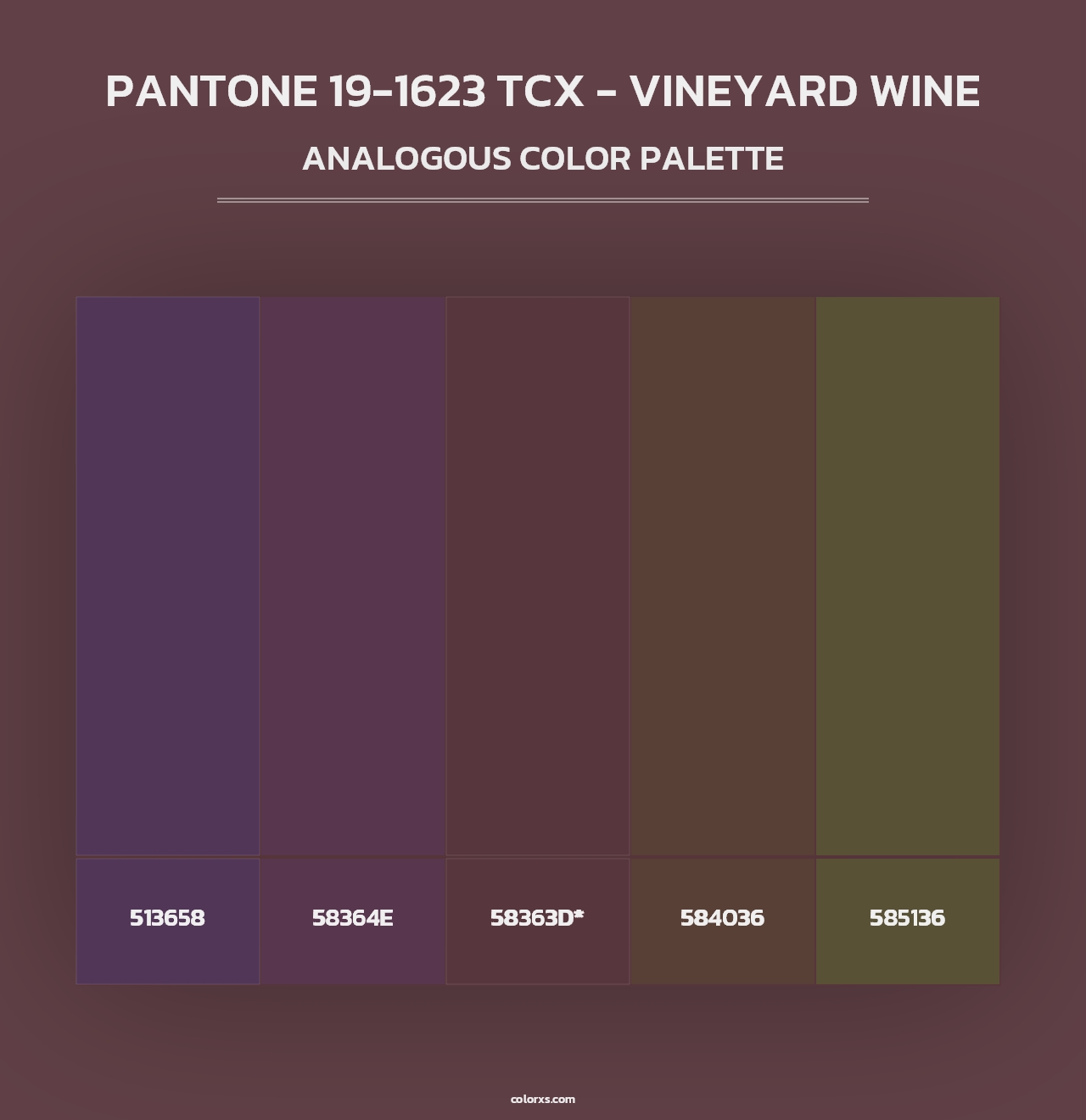 PANTONE 19-1623 TCX - Vineyard Wine - Analogous Color Palette