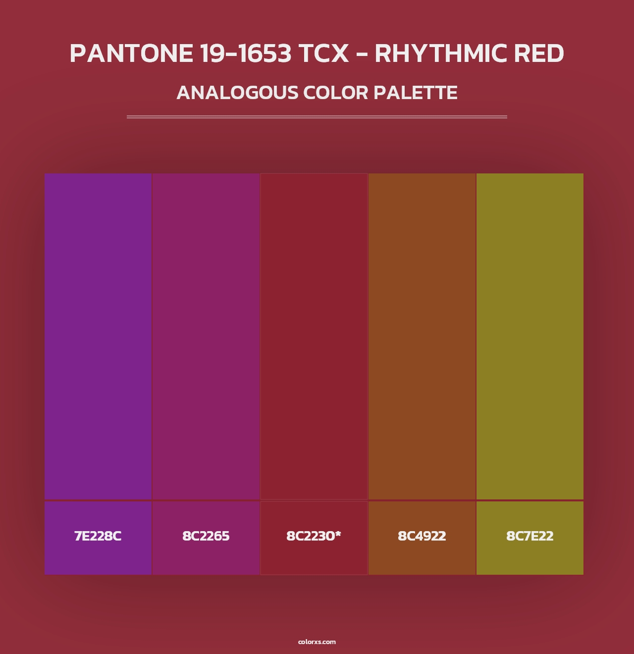 PANTONE 19-1653 TCX - Rhythmic Red - Analogous Color Palette
