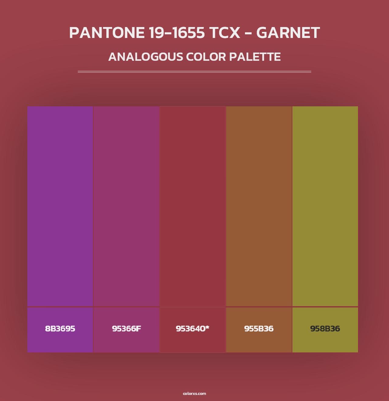 PANTONE 19-1655 TCX - Garnet - Analogous Color Palette