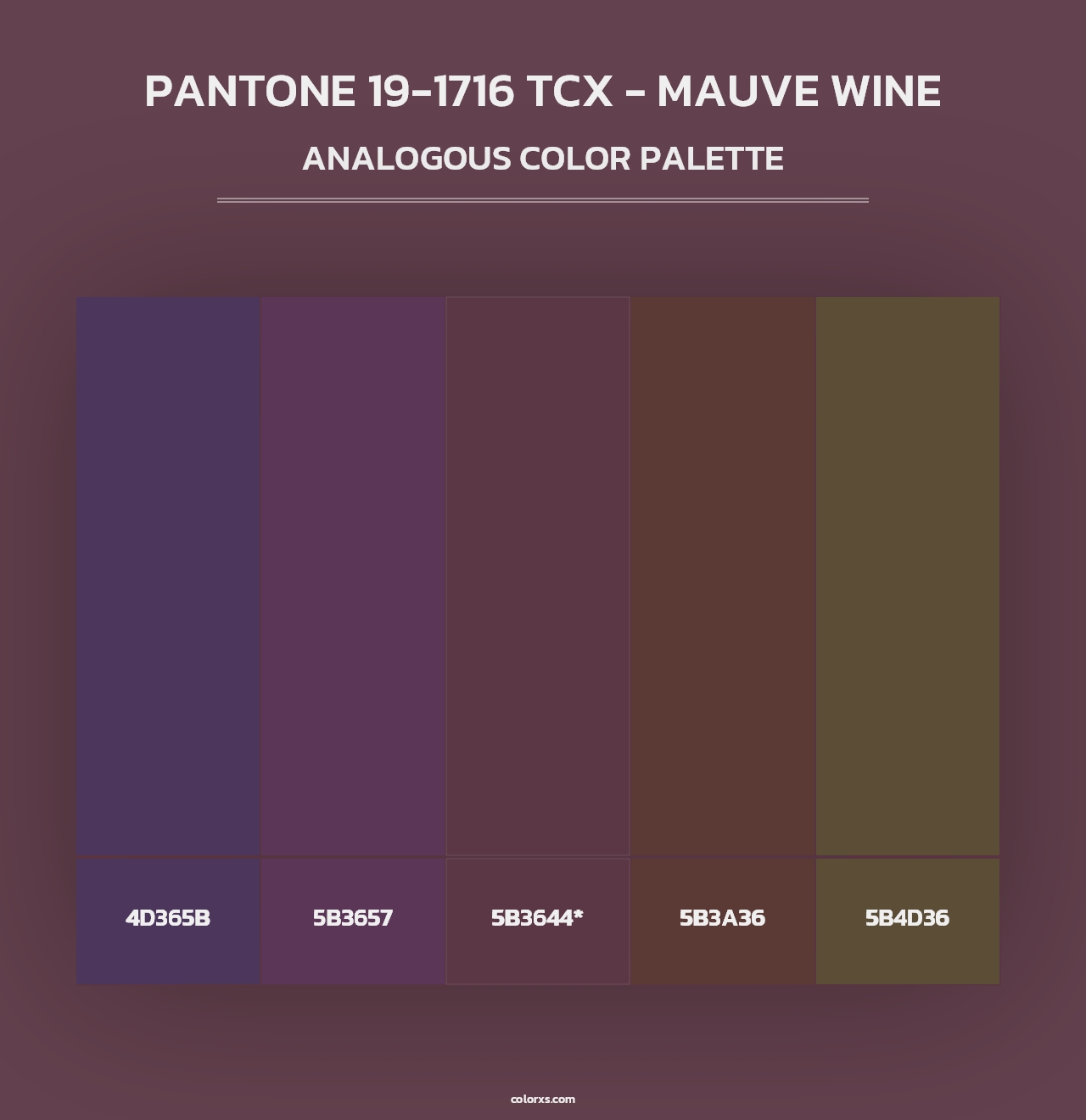 PANTONE 19-1716 TCX - Mauve Wine - Analogous Color Palette