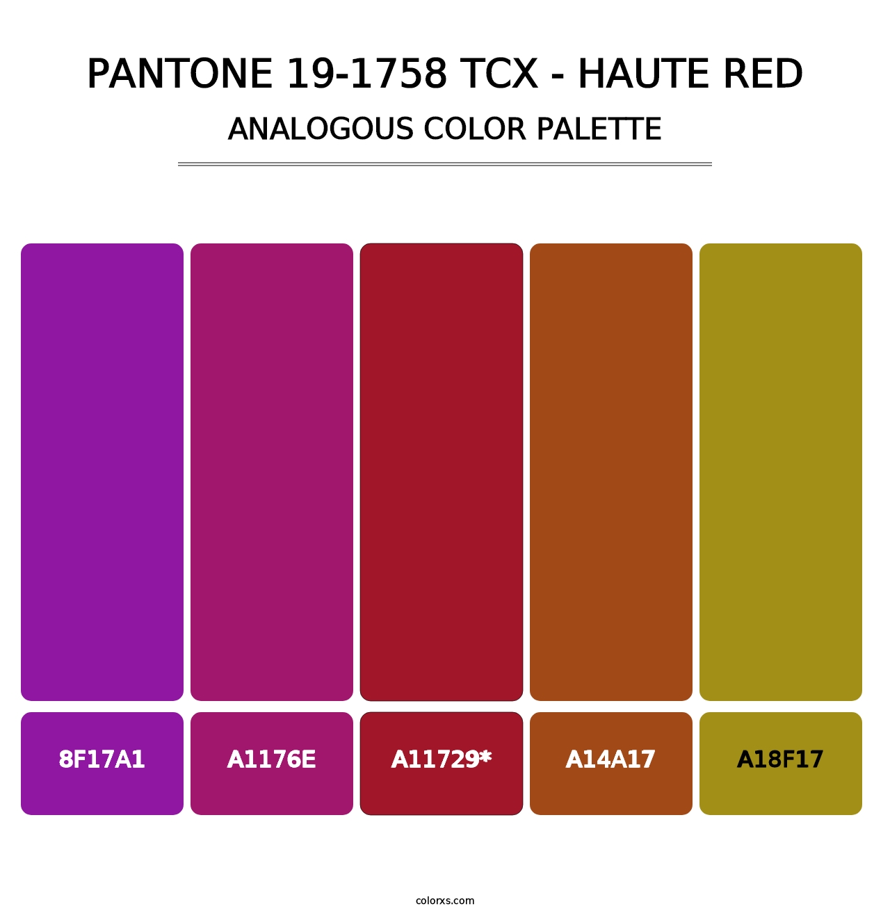 PANTONE 19-1758 TCX - Haute Red - Analogous Color Palette