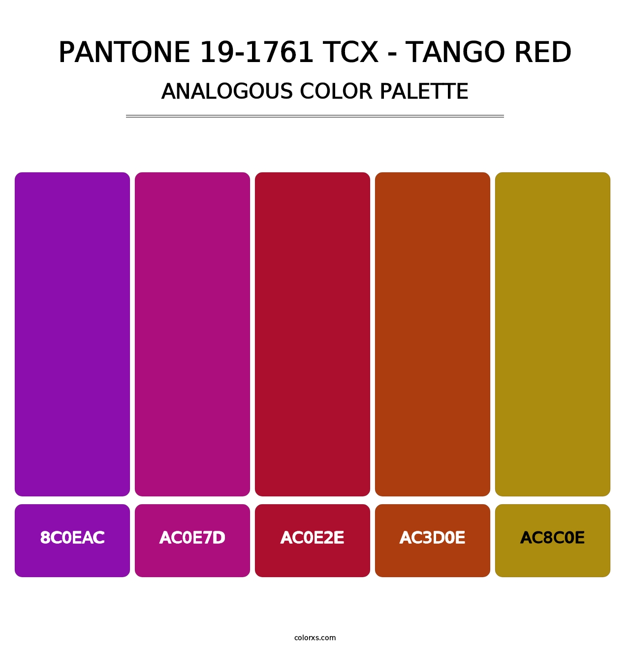 PANTONE 19-1761 TCX - Tango Red - Analogous Color Palette