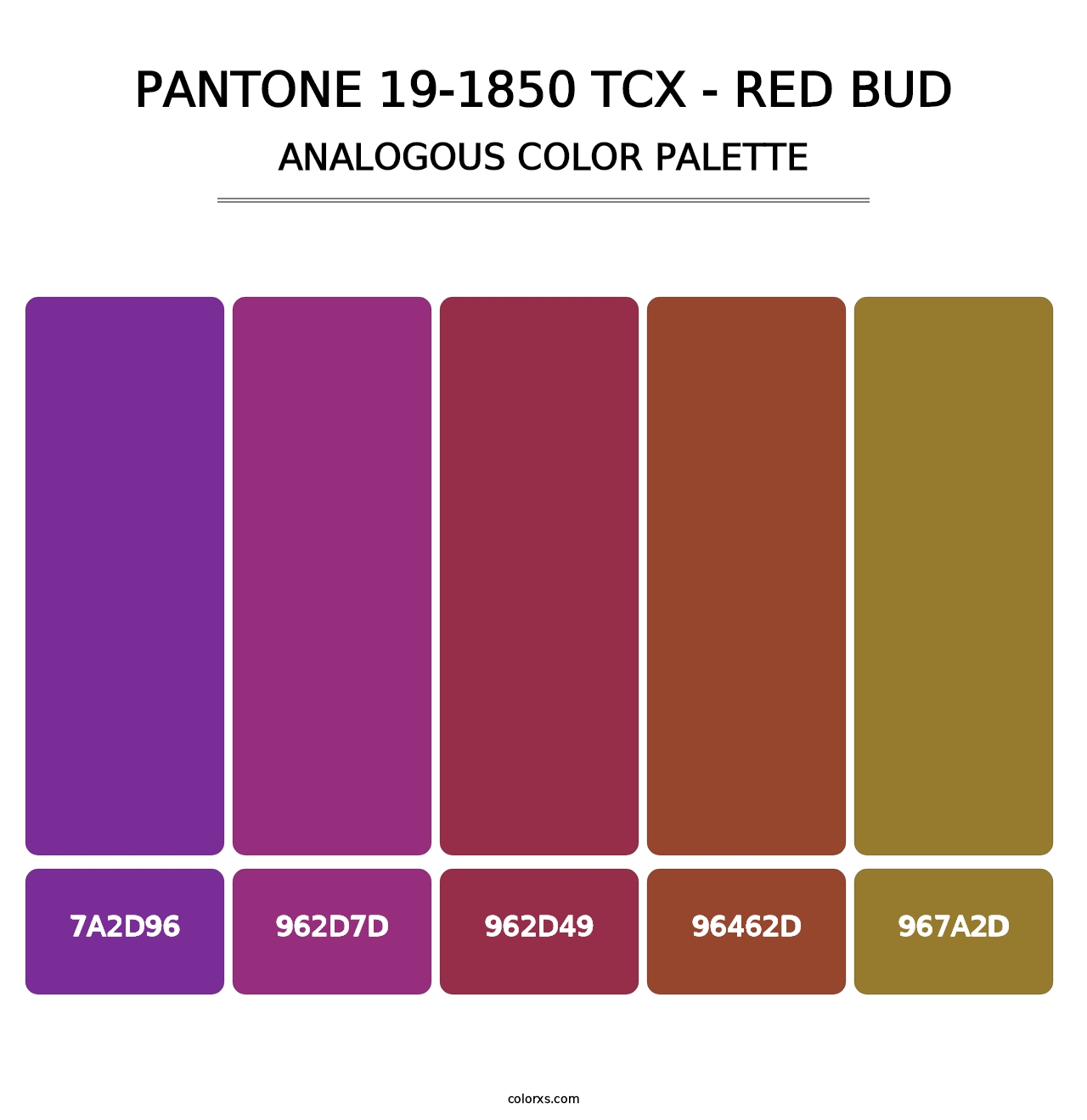 PANTONE 19-1850 TCX - Red Bud - Analogous Color Palette