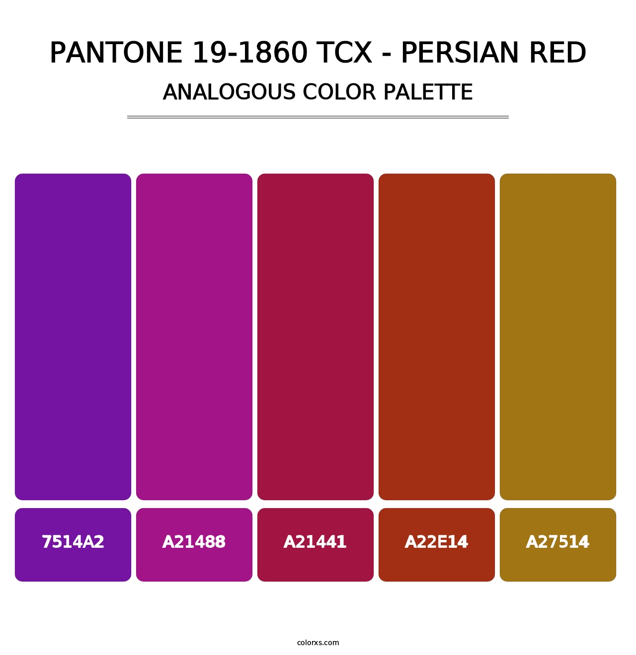 PANTONE 19-1860 TCX - Persian Red - Analogous Color Palette