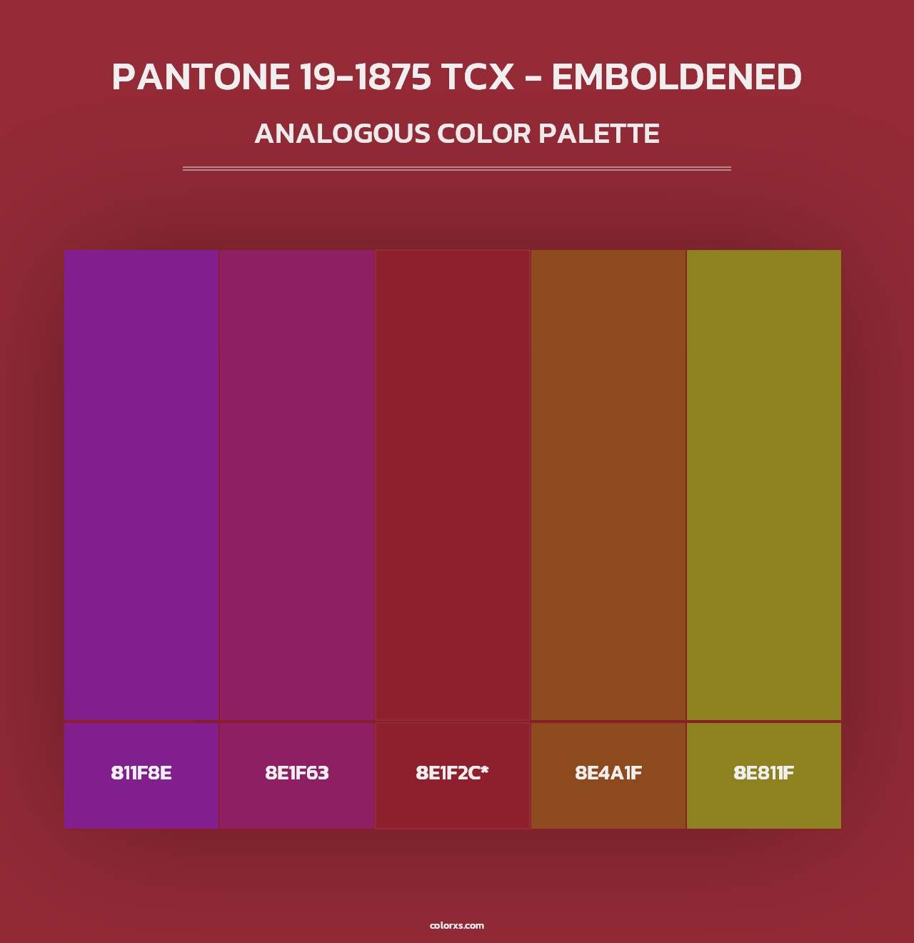PANTONE 19-1875 TCX - Emboldened - Analogous Color Palette