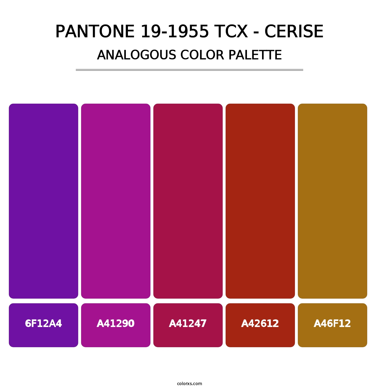 PANTONE 19-1955 TCX - Cerise - Analogous Color Palette