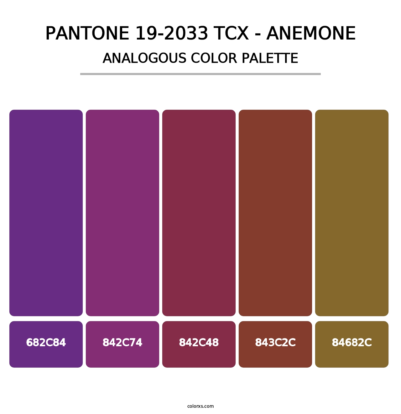 PANTONE 19-2033 TCX - Anemone - Analogous Color Palette