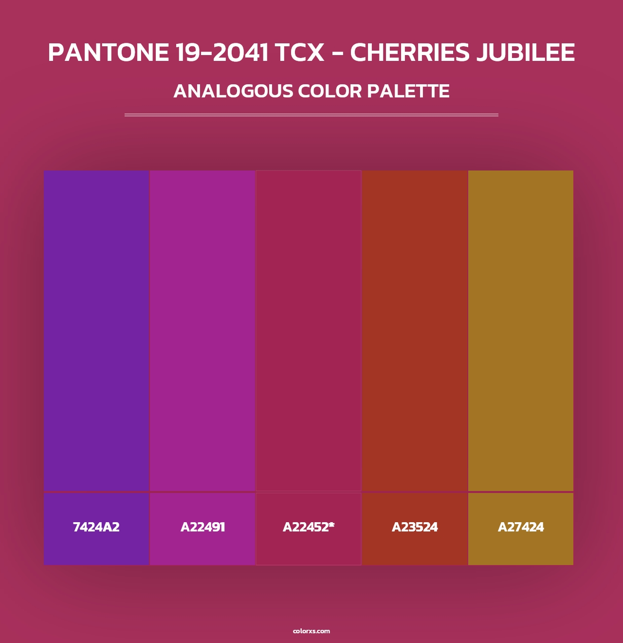 PANTONE 19-2041 TCX - Cherries Jubilee - Analogous Color Palette