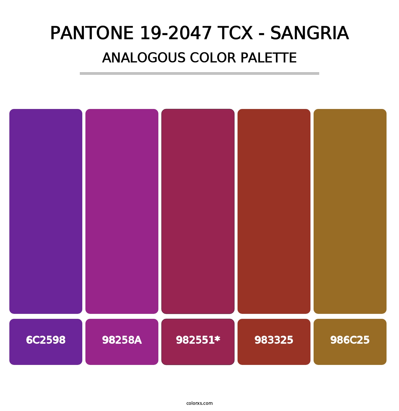 PANTONE 19-2047 TCX - Sangria - Analogous Color Palette