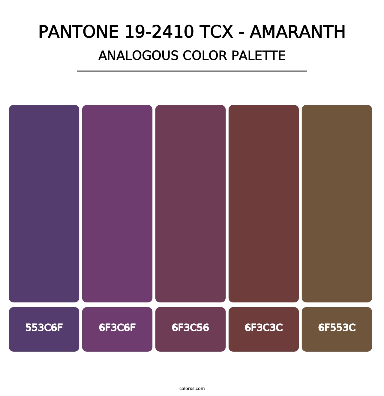 PANTONE 19-2410 TCX - Amaranth - Analogous Color Palette