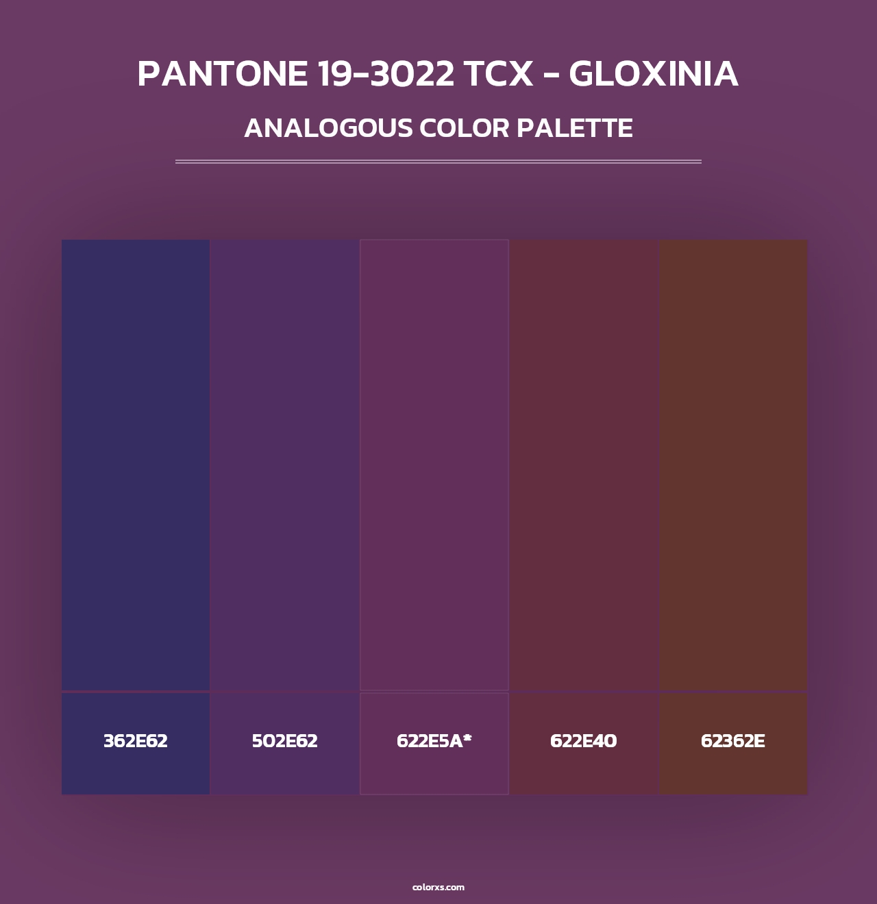 PANTONE 19-3022 TCX - Gloxinia - Analogous Color Palette