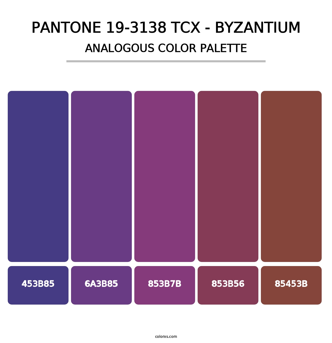 PANTONE 19-3138 TCX - Byzantium - Analogous Color Palette