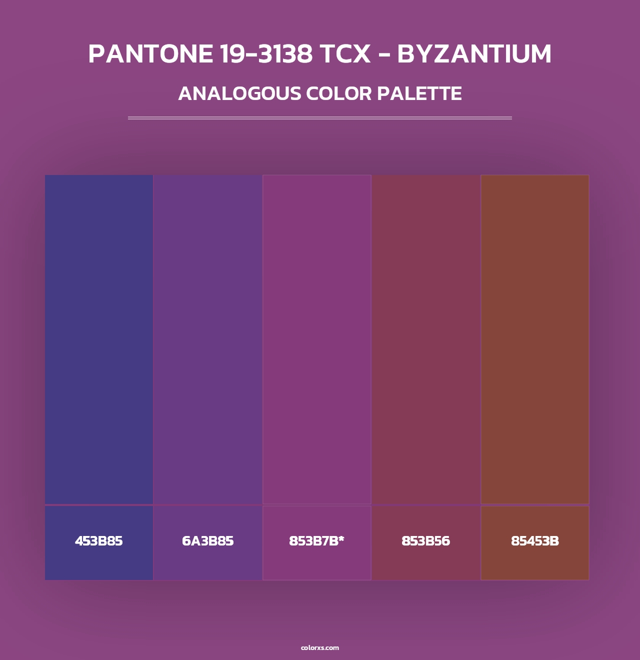PANTONE 19-3138 TCX - Byzantium - Analogous Color Palette