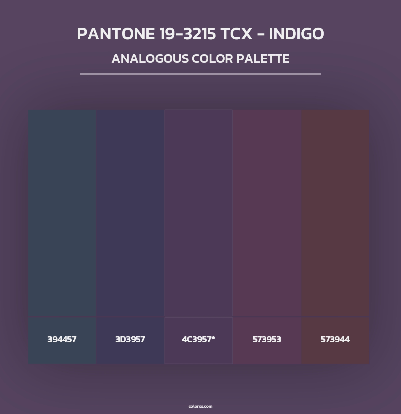 PANTONE 19-3215 TCX - Indigo - Analogous Color Palette