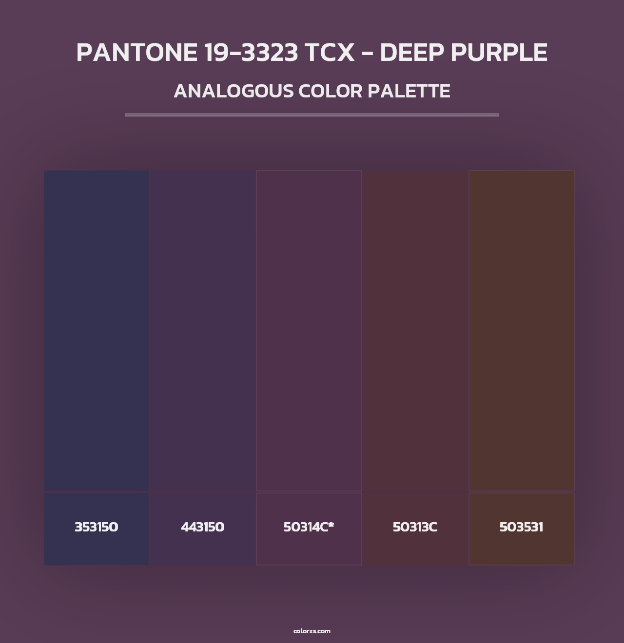 PANTONE 19-3323 TCX - Deep Purple - Analogous Color Palette