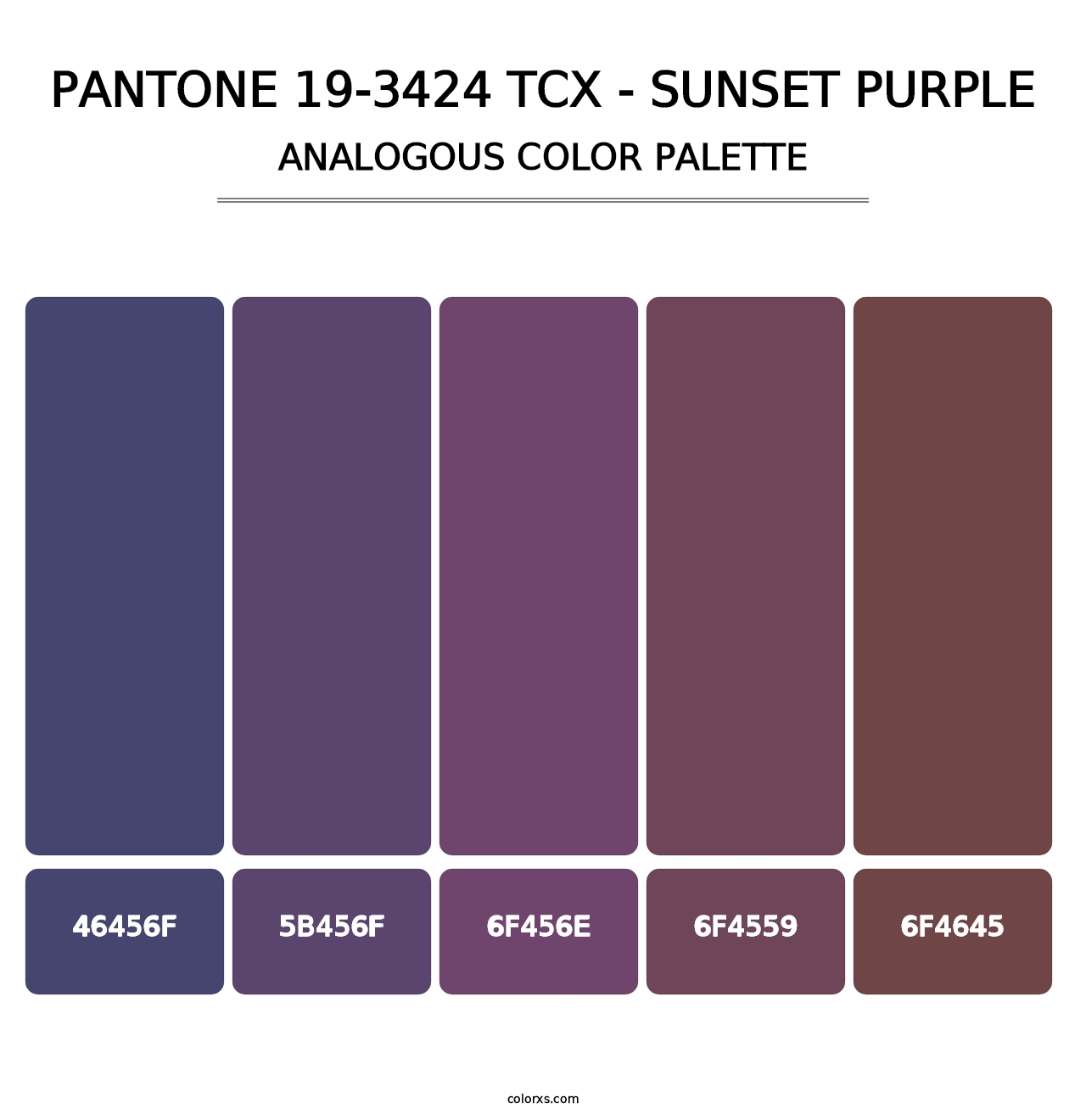 PANTONE 19-3424 TCX - Sunset Purple - Analogous Color Palette