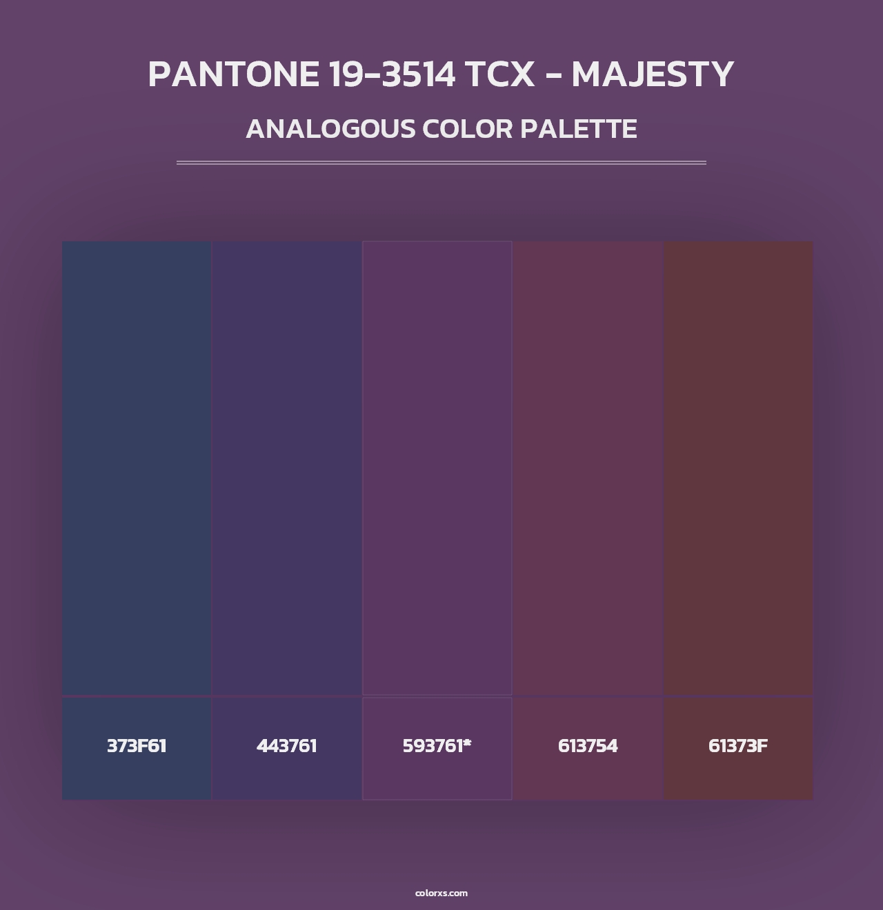 PANTONE 19-3514 TCX - Majesty - Analogous Color Palette