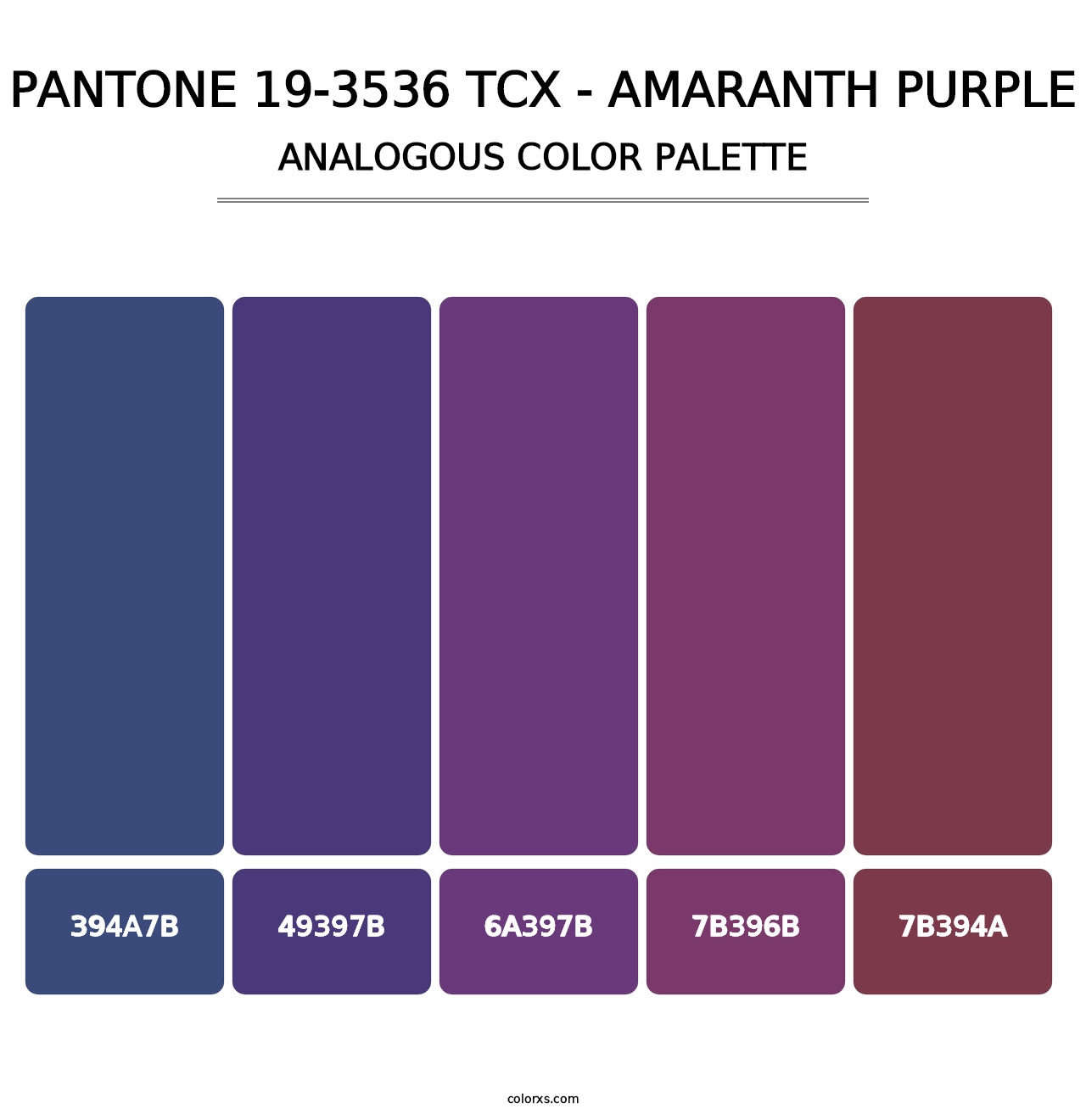 PANTONE 19-3536 TCX - Amaranth Purple - Analogous Color Palette