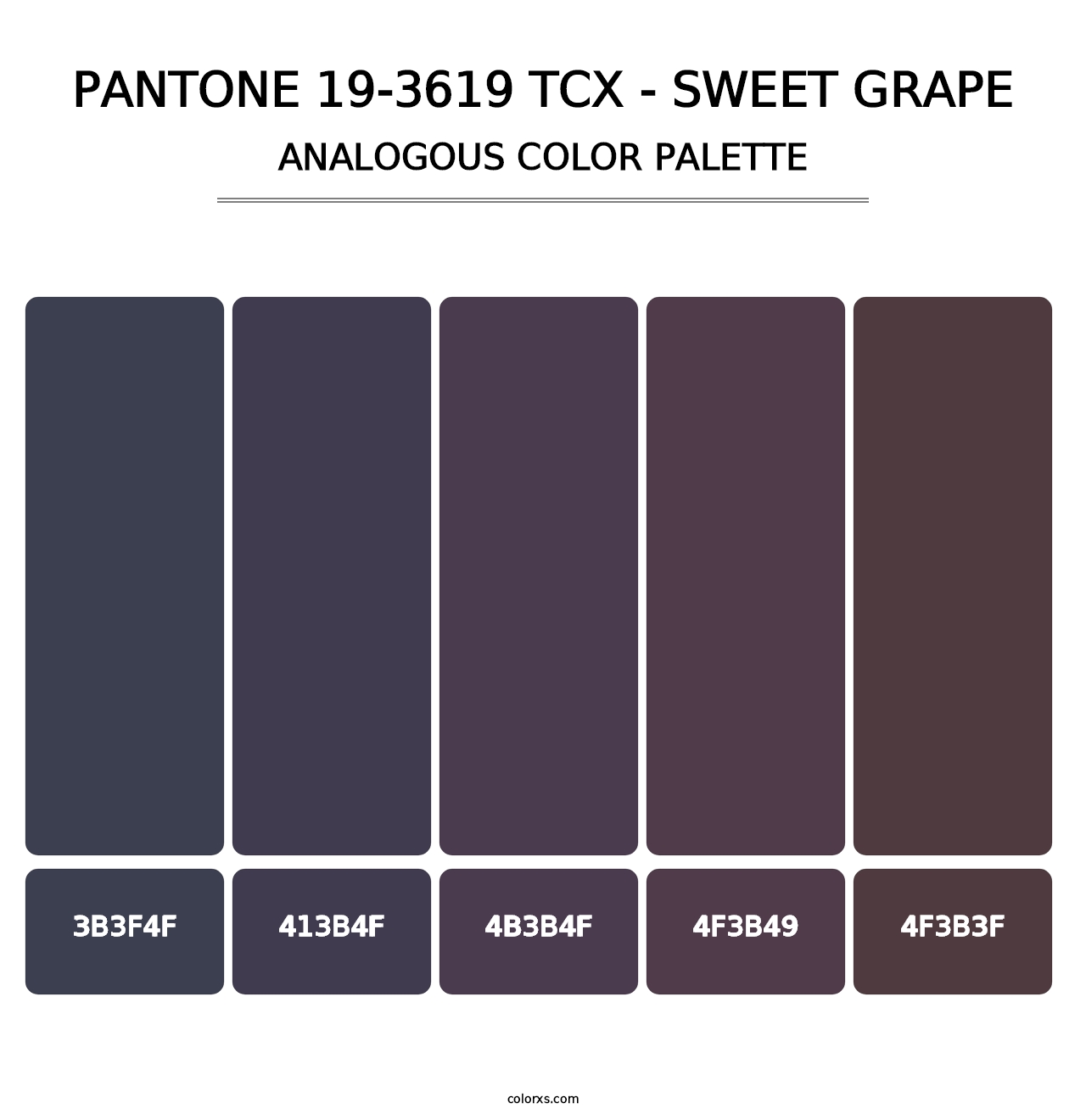 PANTONE 19-3619 TCX - Sweet Grape - Analogous Color Palette