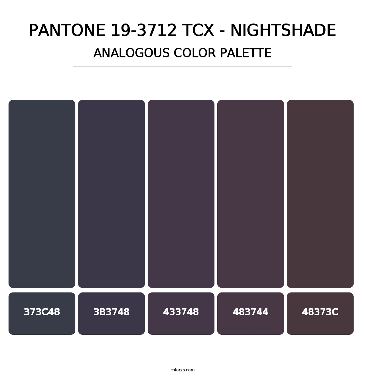 PANTONE 19-3712 TCX - Nightshade - Analogous Color Palette