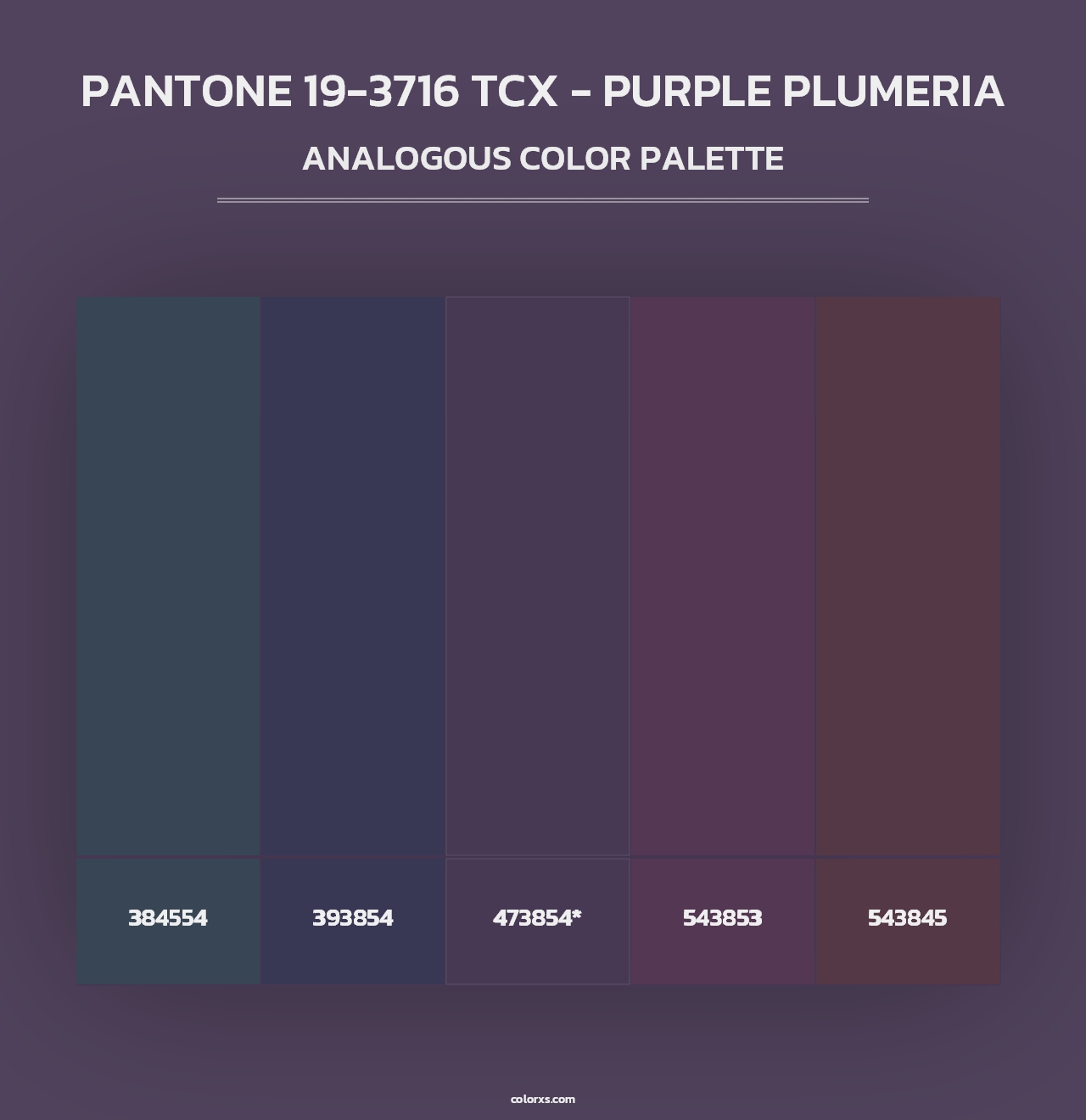 PANTONE 19-3716 TCX - Purple Plumeria - Analogous Color Palette