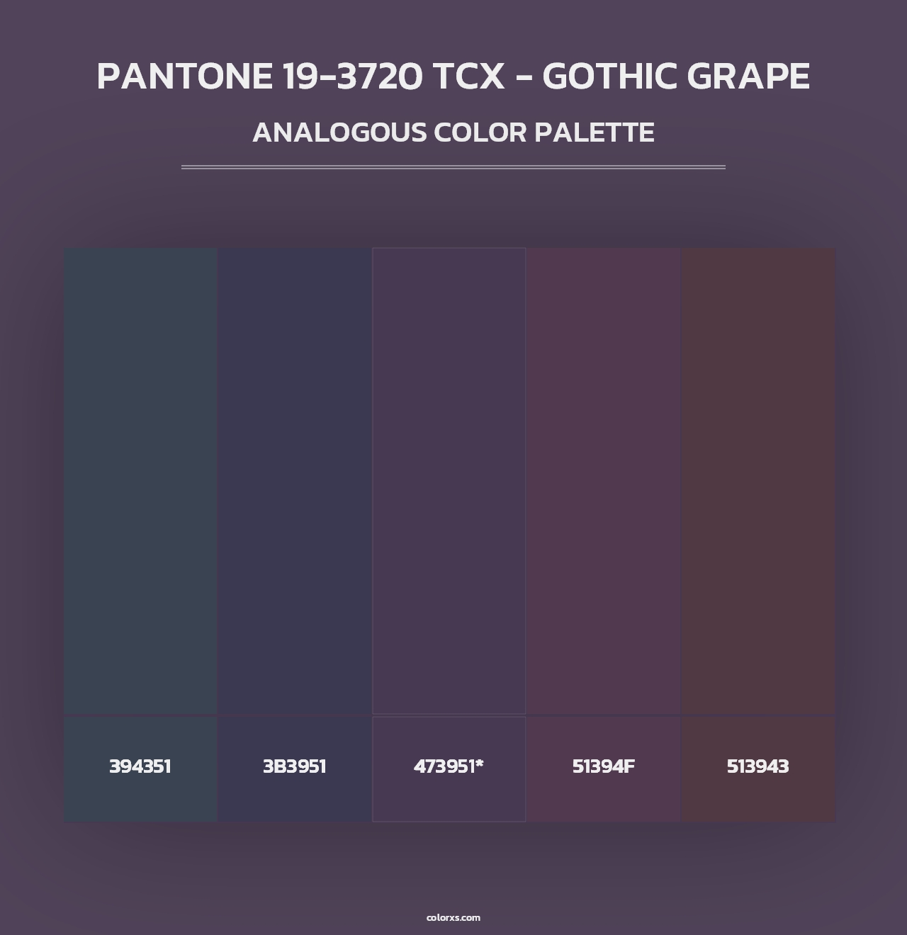 PANTONE 19-3720 TCX - Gothic Grape - Analogous Color Palette