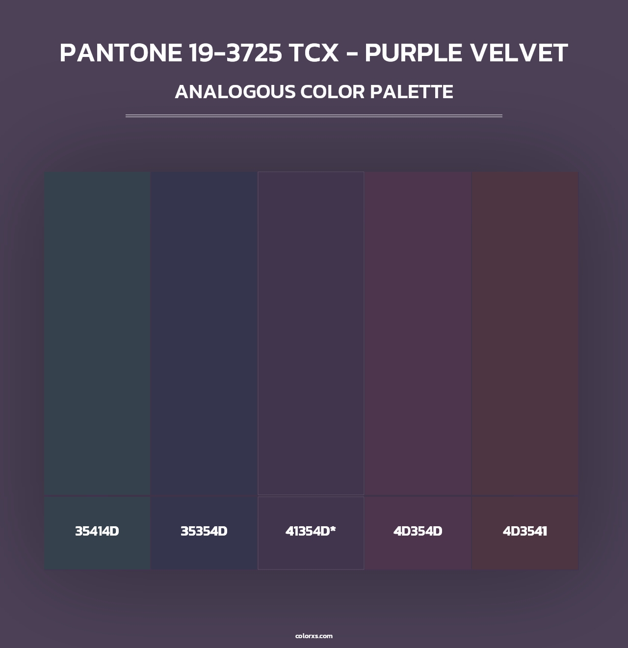 PANTONE 19-3725 TCX - Purple Velvet - Analogous Color Palette