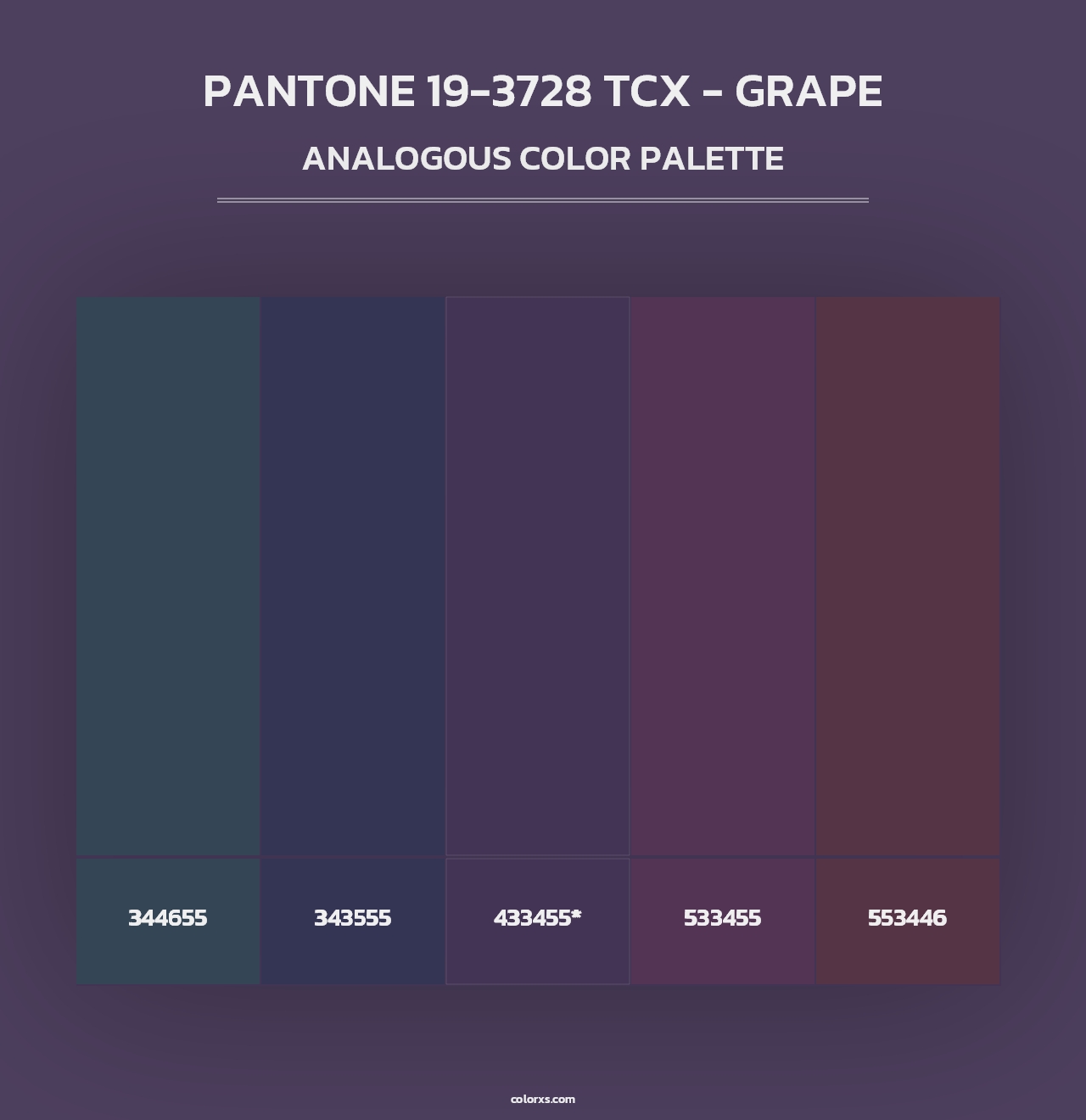 PANTONE 19-3728 TCX - Grape - Analogous Color Palette