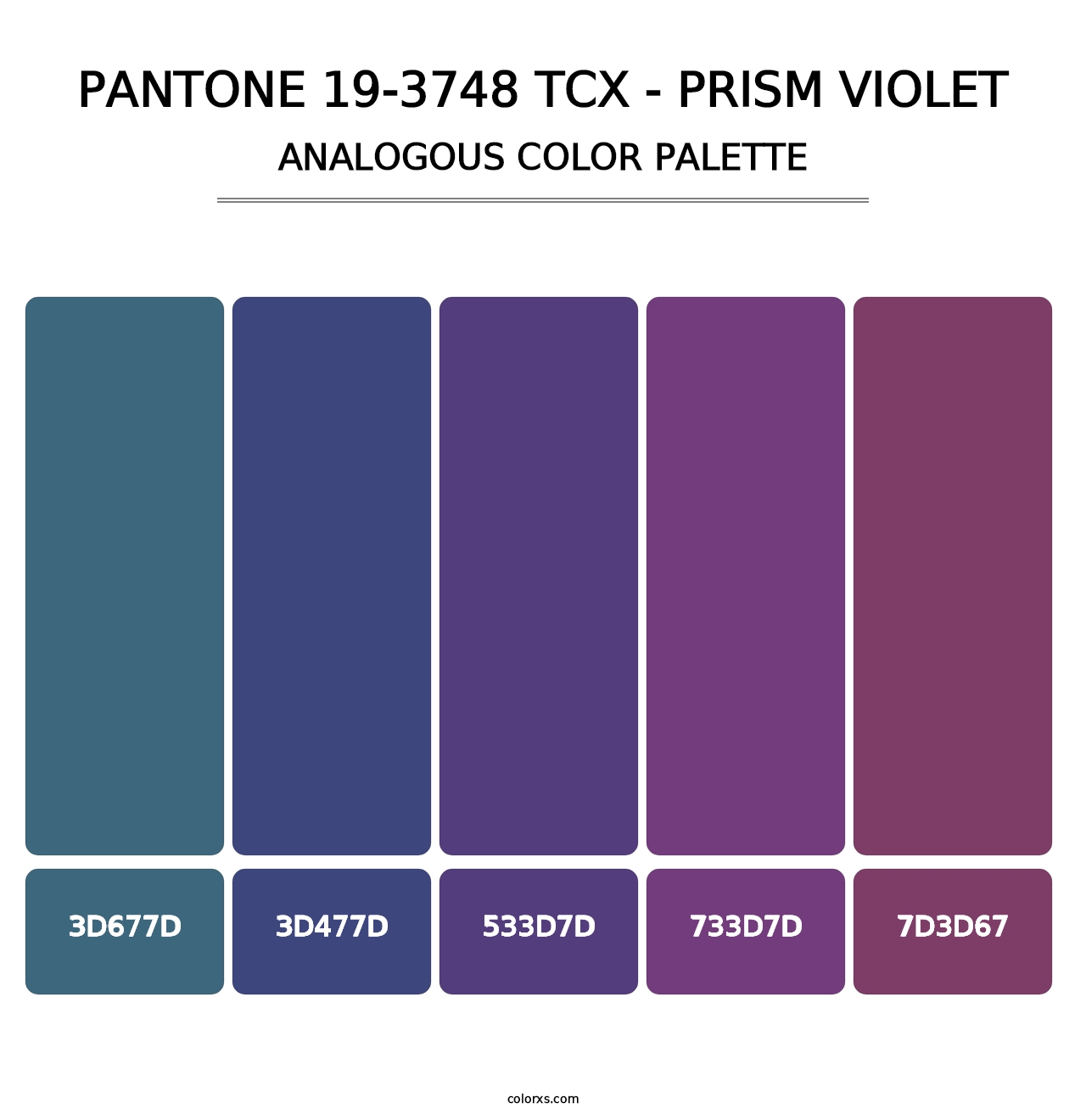 PANTONE 19-3748 TCX - Prism Violet - Analogous Color Palette