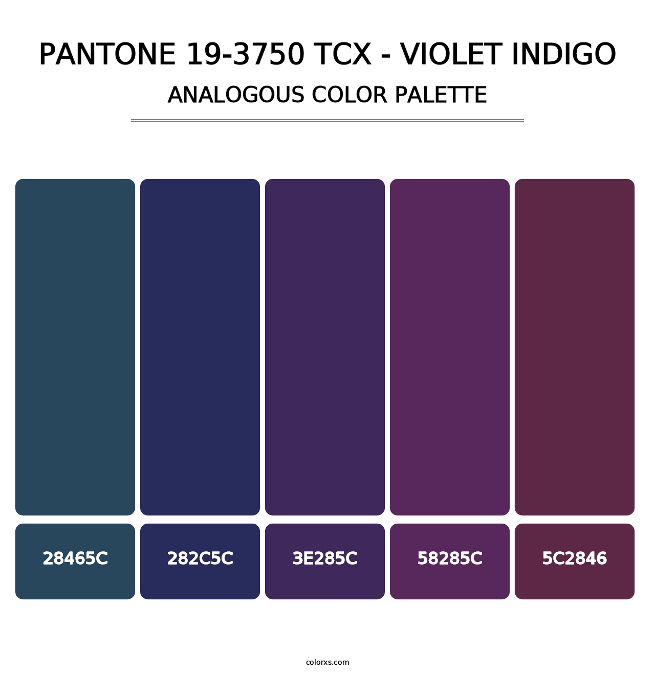 PANTONE 19-3750 TCX - Violet Indigo - Analogous Color Palette