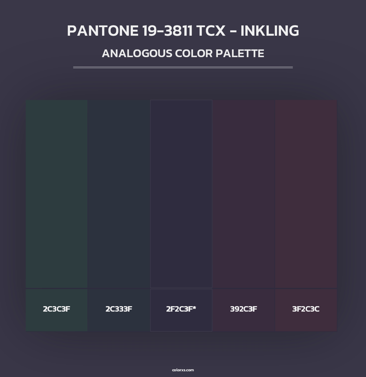 PANTONE 19-3811 TCX - Inkling - Analogous Color Palette