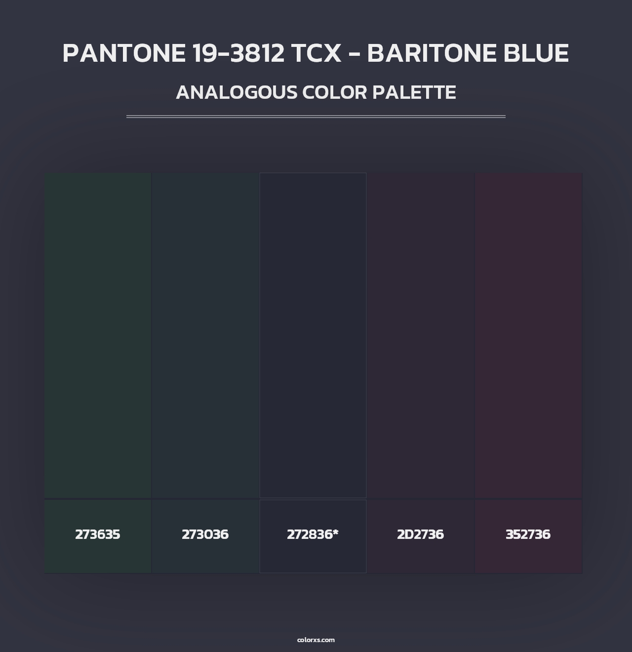 PANTONE 19-3812 TCX - Baritone Blue - Analogous Color Palette