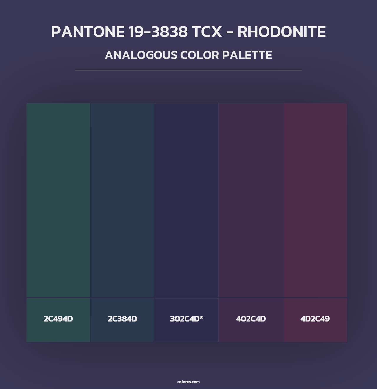 PANTONE 19-3838 TCX - Rhodonite - Analogous Color Palette