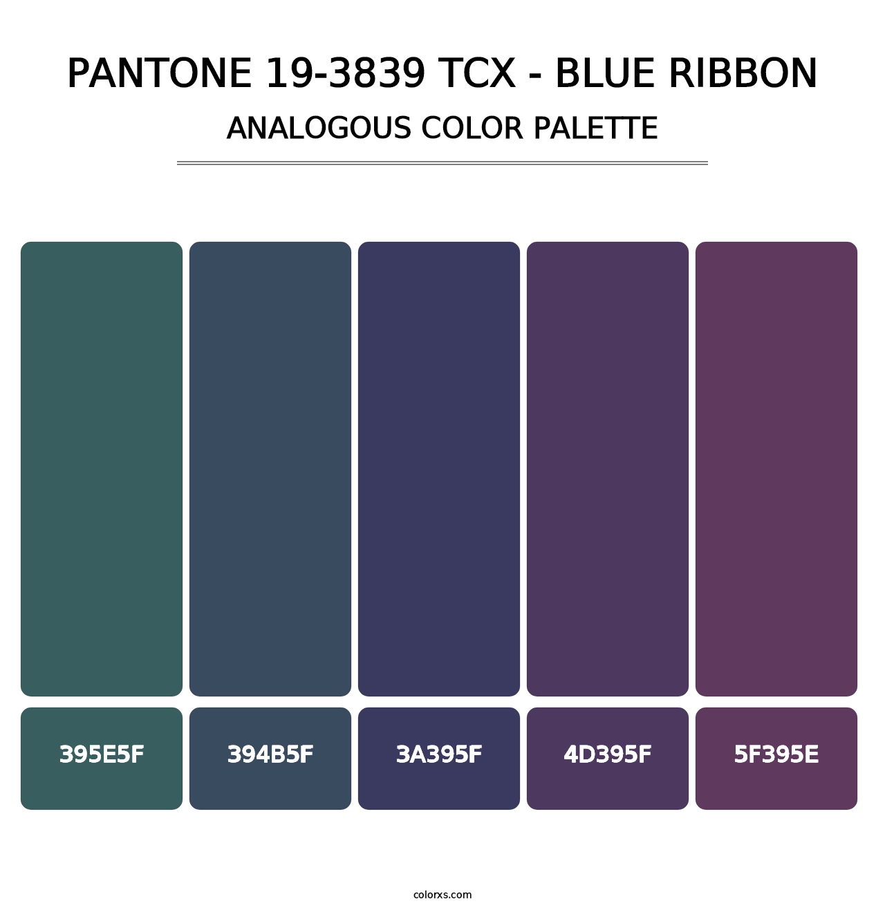 PANTONE 19-3839 TCX - Blue Ribbon - Analogous Color Palette